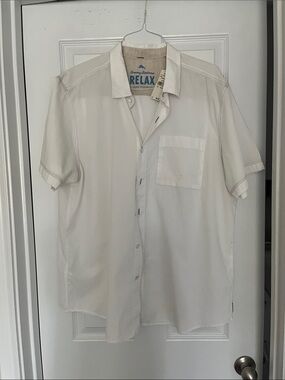 Tommy Bahama Relax Short-Sleeve Button-Down Shirt in Cream